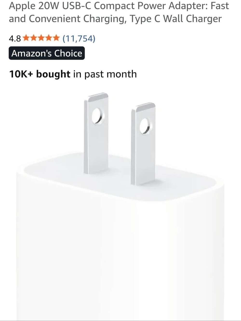 Apple USB-C 20W Power Adapter in White